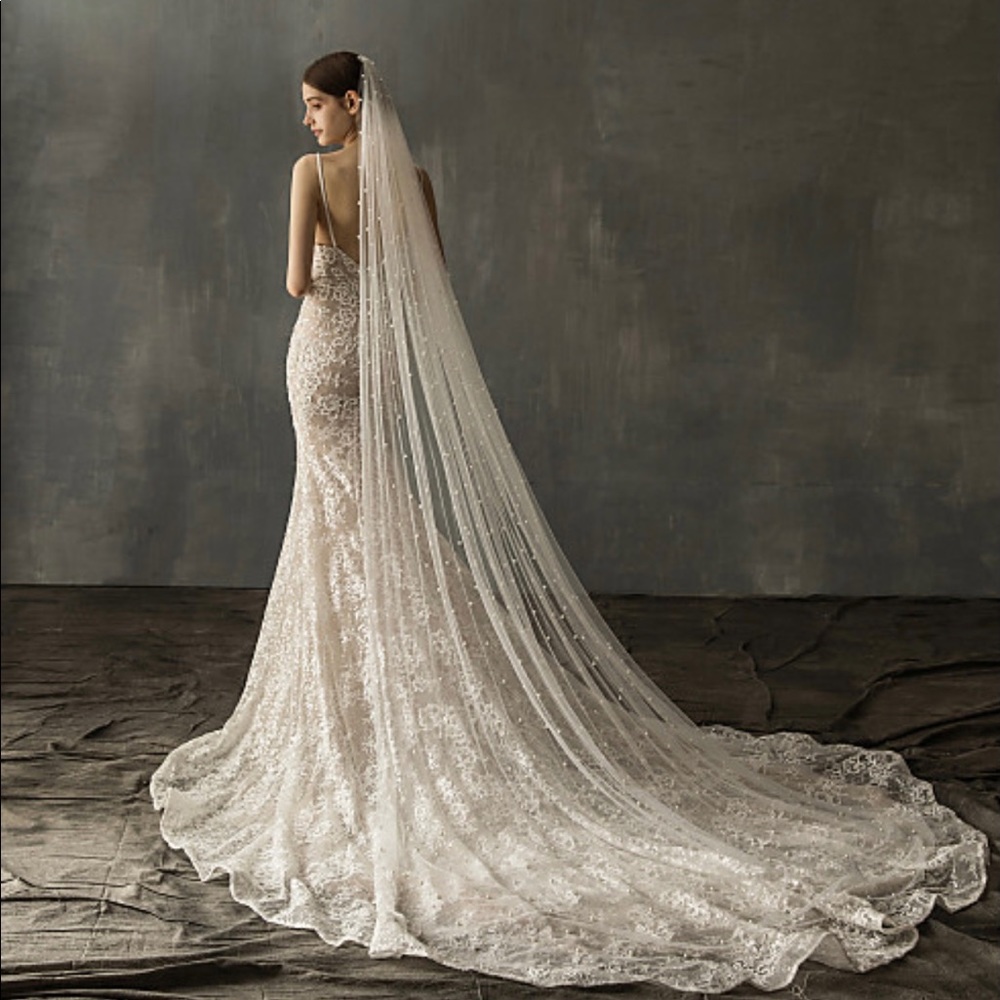 Wedding veil with pearls